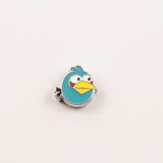 Angry Bird Γαλάζιο Σμάλτο (1.3x1.3cm)