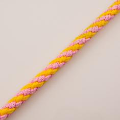 Knitted Cord Pink-Yellow 12mm