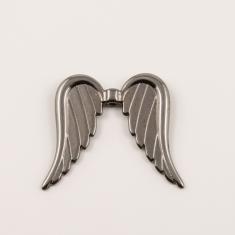 Angel Wings Black Nickel (3.9x3.5cm)