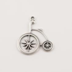 Metal Bicycle Silver (3.2x2.8cm)