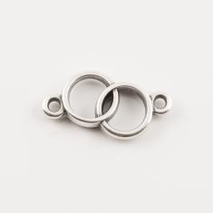 Metal Item "Hoops" Silver 2.6x1.4cm