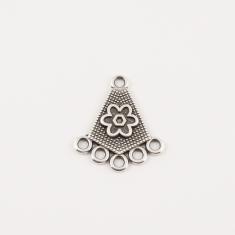 Metal Item Flower Silver 2.4x2.1cm