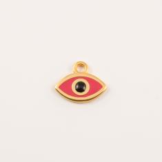 Gold Plated Eye Enamel Red-Black