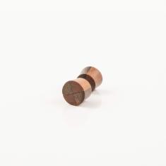 Wooden Earring Bicolored Brown 9mm