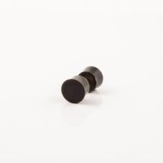 Ξύλινο Σκουλαρίκι Μαύρο 9mm