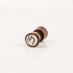 Ξύλινο Σκουλαρίκι "3om" 9mm