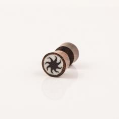 Wooden Earring "Sun" 9mm