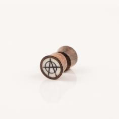 Wooden Earring "A and Circle" 9mm