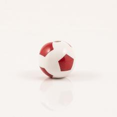 Χάντρα Μπάλα Ποδοσφαίρου Κόκκινη 1.5cm
