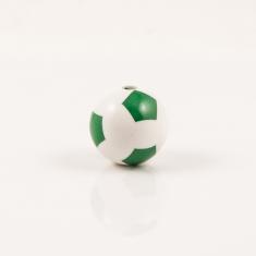 Bead Soccer Ball Green 2cm