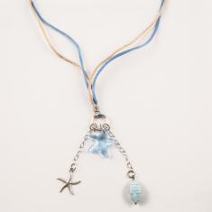 Necklace Satin Cords Starfish Murano