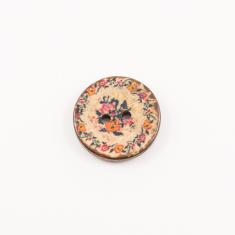 Κουμπί Καρύδα Φλοράλ (2cm)
