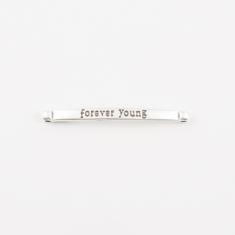 Metal Plate Silver "forever young"