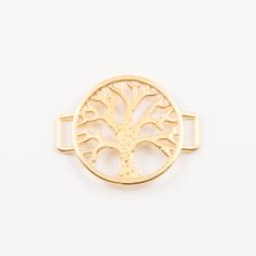 Gold Plated Metal Tree of Life 3.1x2.5cm