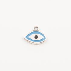 Silver Eye Blue Enamel 1.4x1.1cm