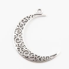 Metal Crescent Silver 4x2.7cm