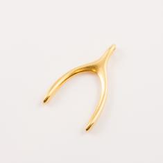 Gold Plated Metal Wishbone (4x2.4cm)