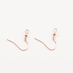 Earring Hooks Pink Gold 2.1x2cm