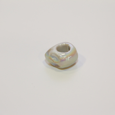 Ceramic Bead Beige (3x3cm) 10mm