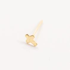 Gold Plated Nose Earring Silver Cross