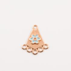 Metal Item Flower Pink Gold 2.4x2.1cm