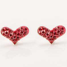Σκουλαρίκια Καρδιά Ζιργκόν Κόκκινα
