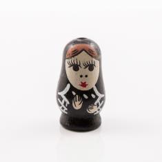 Ξύλινη Μπάμπουσκα Μαύρη (2.7x1.3cm)