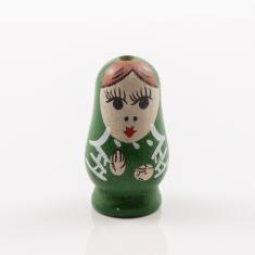 Ξύλινη Μπάμπουσκα Πράσινη (2.7x1.3cm)