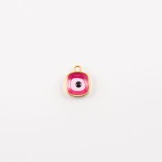 Gold Plated Square Eye Fuchsia-Pink