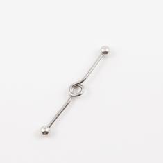 Earring Bar Silver Circle (4.5cm)