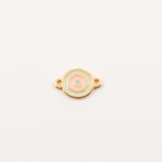 Gold Plated Eye Seafoam-Pink (2.1x1.4cm)