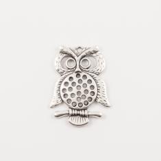 Metal Owl Silver (4.7x3.5cm)