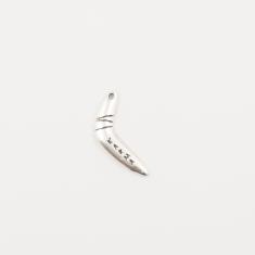 Metal Boomerang Silver 2.9x2cm