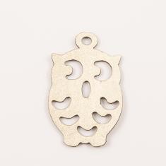 Δερμάτινη Κουκουβάγια Χρυσή 6.4x4.1cm