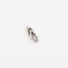 Metal Flip Flop Silver (2.1x0.8cm)