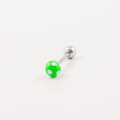 Tongue Jewelery Dots Green-White