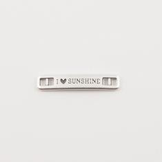 Πλακέτα I Love Sunshine Ασημί 3.5x0.7cm