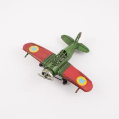 Miniature Airplane Khaki-Red 16x13cm