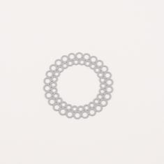 Metal Circle Filigree Gray 3.5cm