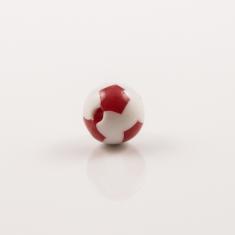 Χάντρα Μπάλα Ποδοσφαίρου Κόκκινη 1.2cm