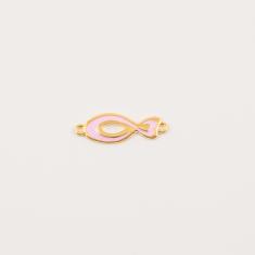 Gold Plated Fish Enamel Pink 2.9x1cm