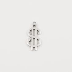 Metal Dollar Sign Silver 3.3x1.6cm