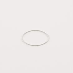 Oval Outline Silver 2.7x1.6cm