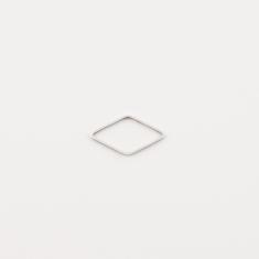 Rhombus Outline Silver 1.7x1cm