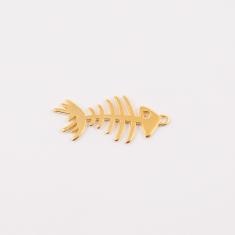 Gold Plated Metal Fishbone 4.1x1.8cm