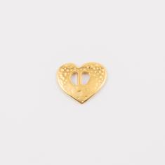 Επίχρυσο Κούμπωμα Καρδιά 2.5x2.2cm