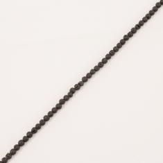 Σειρά Χάντρες Λάβα Μαύρες 4mm