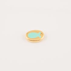 Gold Plated Item Fish Seafoam 2.1x1.4cm