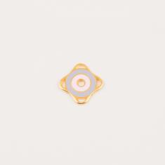 Gold Plated Circle Enamel Lilac-Pink