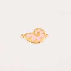 Gilt Shell Pink Enamel 3.1x1.9cm